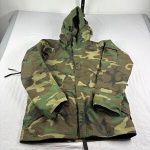 USGI Jacket Mens Medium Green Woodland Camo Parka Goretex Military Cold Weather